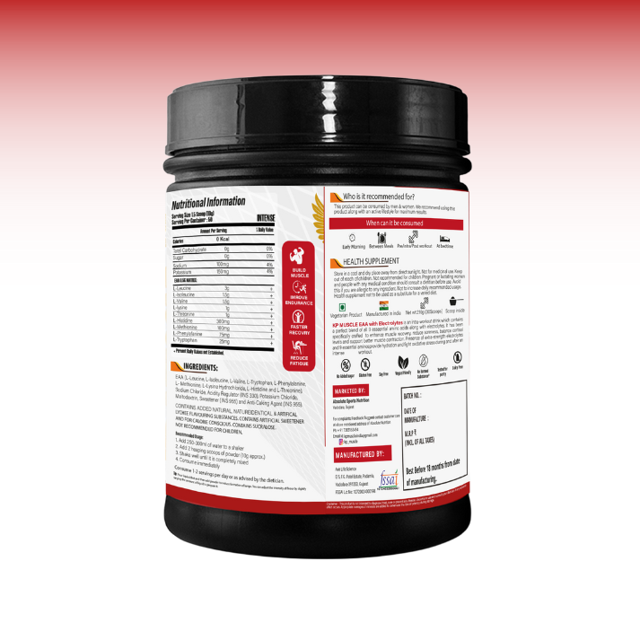 KPMUSCLE Pro EAAs with Electrolytes (Essential Amino Acids) - Watermelon & Blueberry Flavour