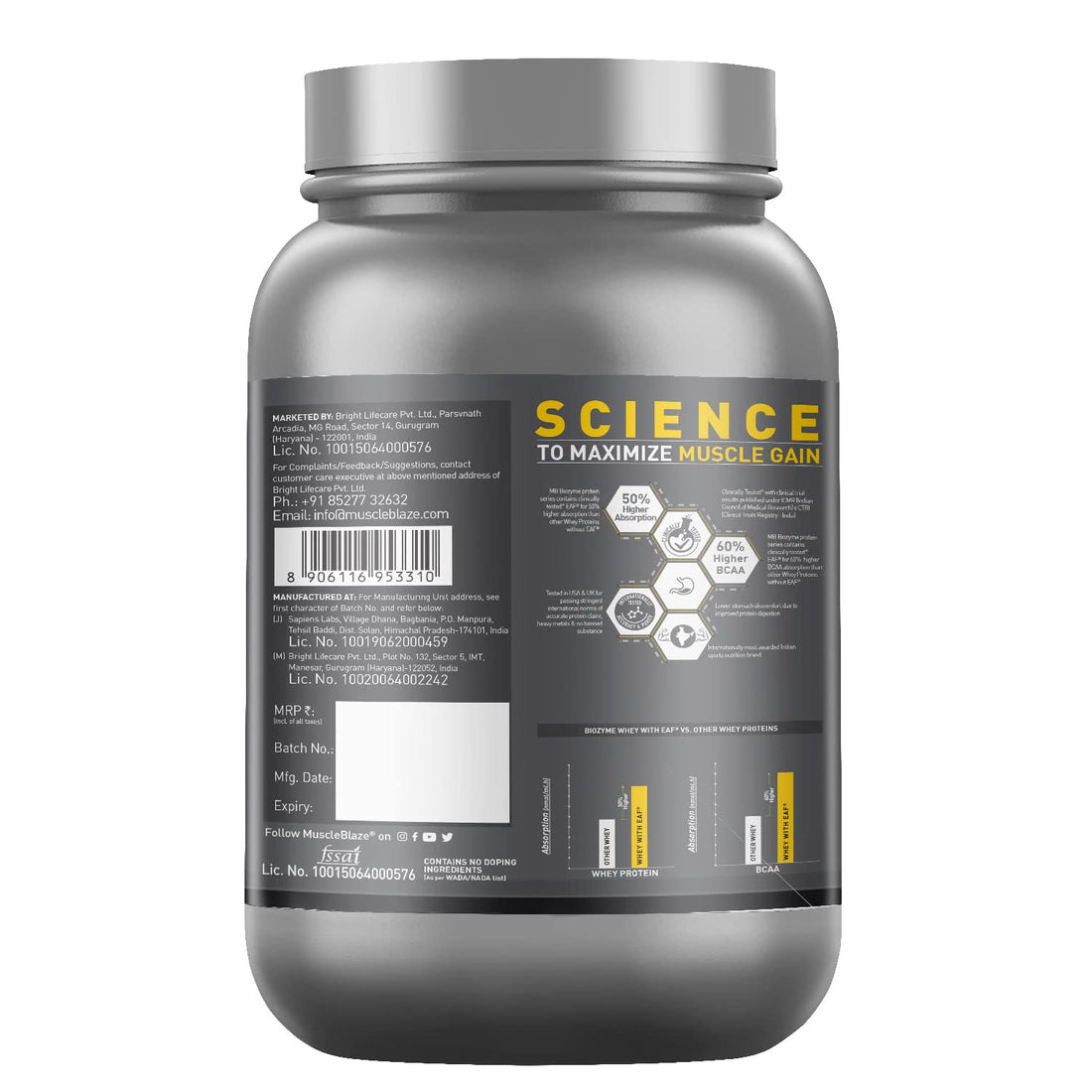 MuscleBlaze Biozyme Performance Whey Protein