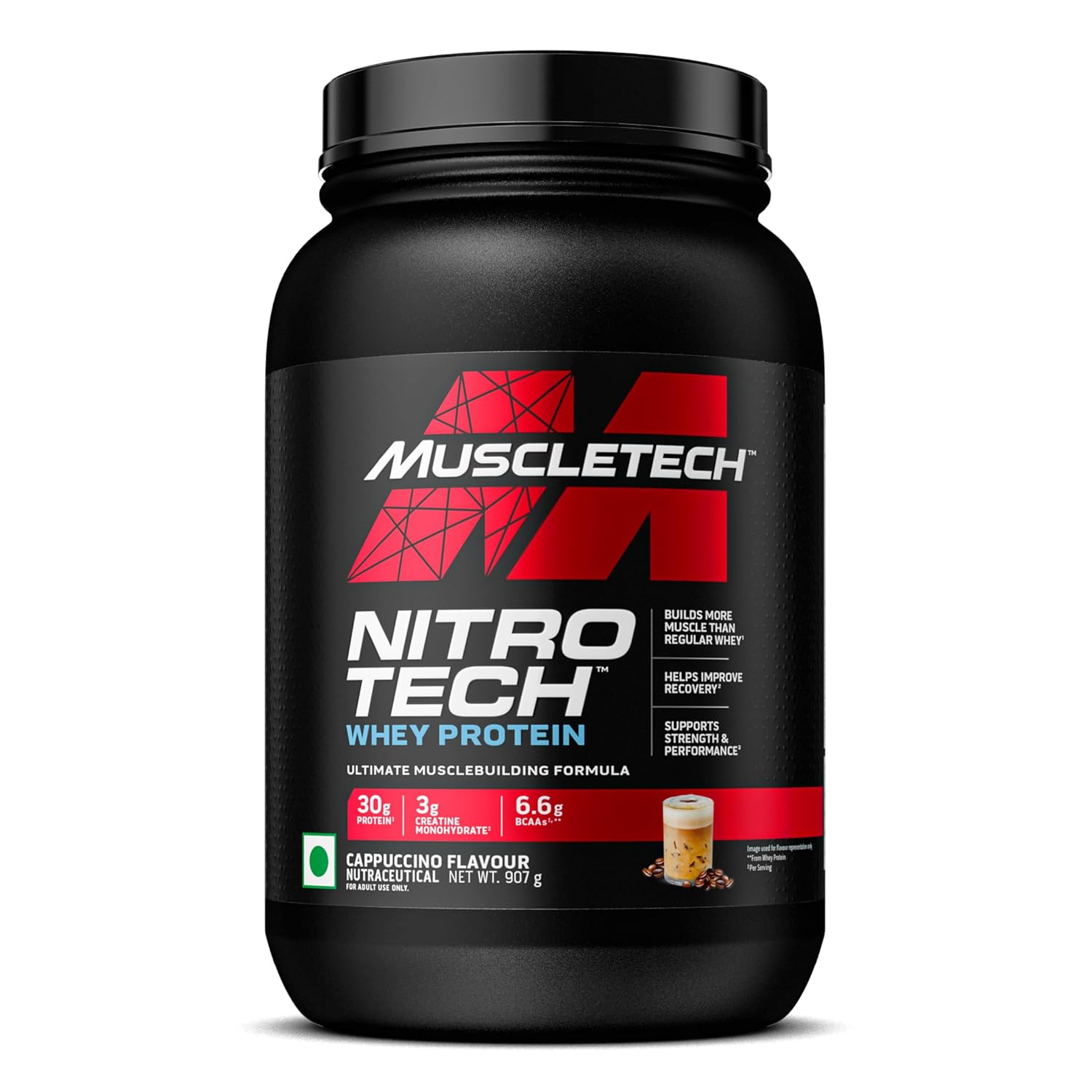 MuscleTech Nitro-Tech Whey Protein, 907g (2lbs), Milk Chocolate.